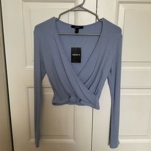 New Baby Blue Crop Top